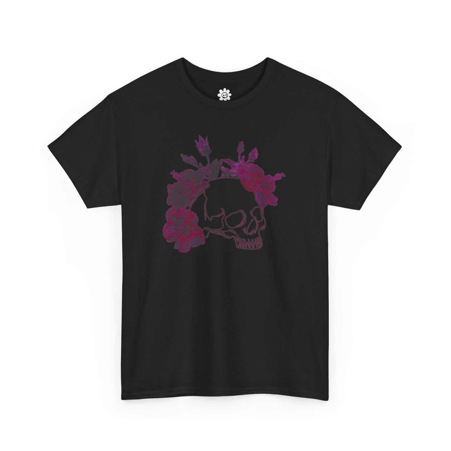 Skull Hibiscus Flower T-shirt