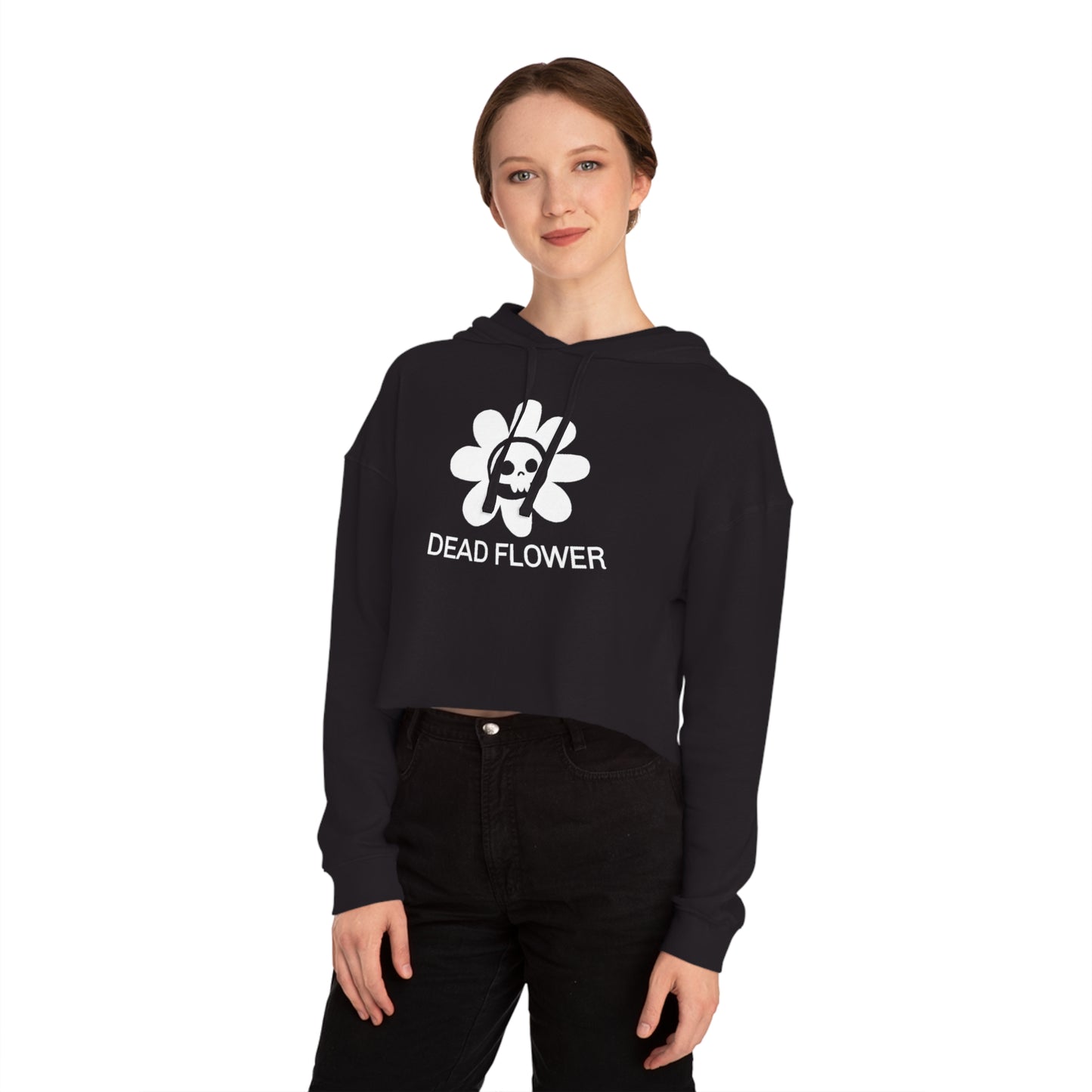 Dead Flower Cropped Hoodie