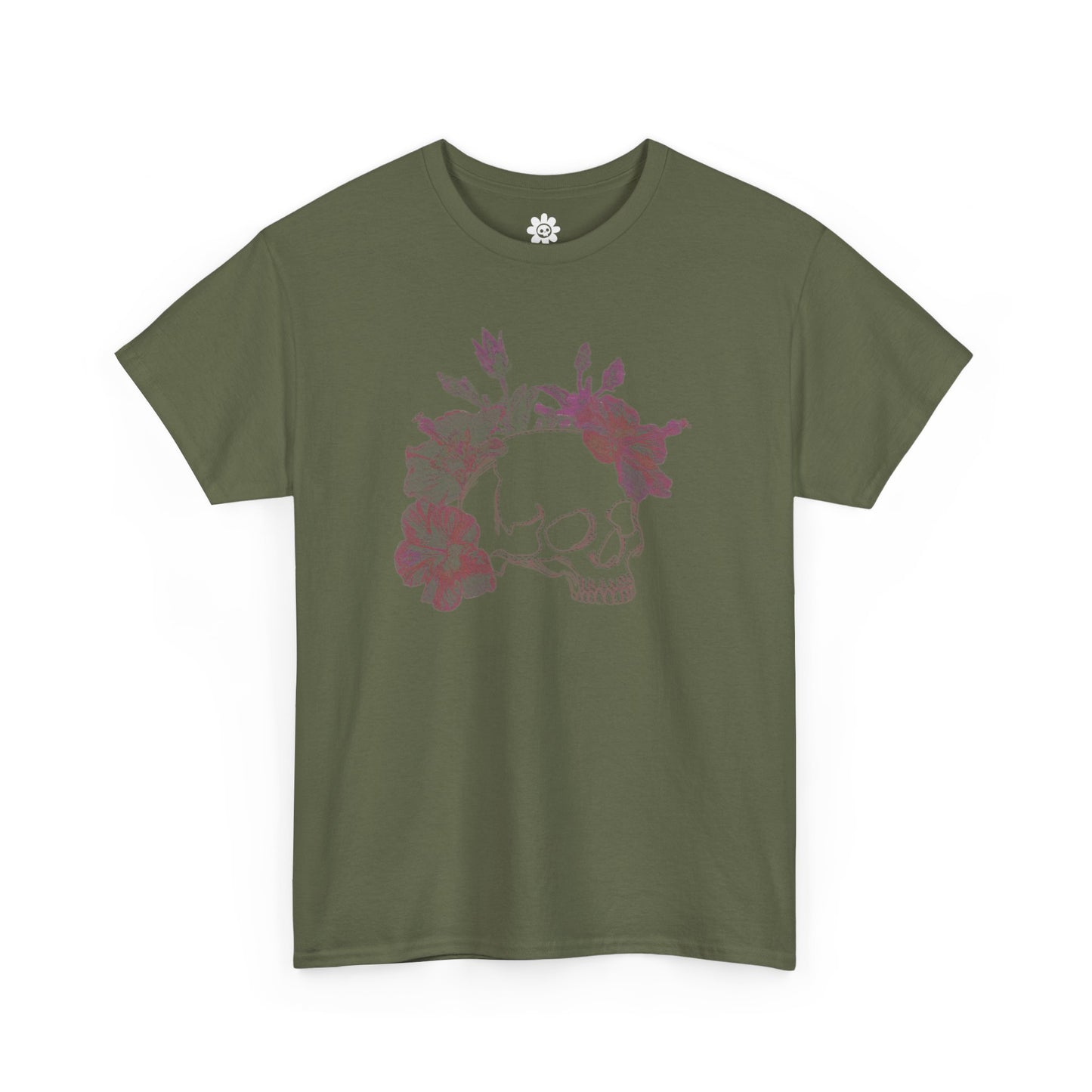 Skull Hibiscus Flower T-shirt