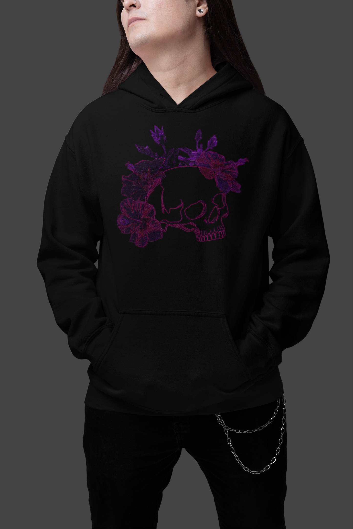 Skull Hibiscus Flower Hoodie – DeadFlower