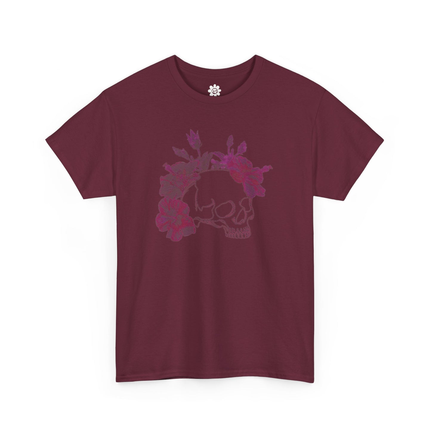 Skull Hibiscus Flower T-shirt